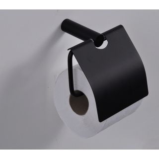 Sanifun Wiesbaden Ida toiletrolhouder met klep zwart